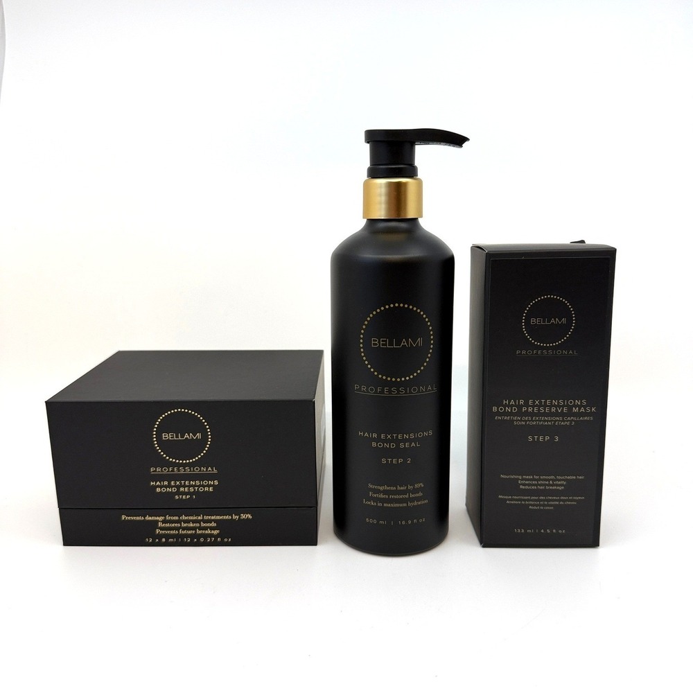 Bellami Professional Hair Extensions Bond Fusion System Steps 1 2 3 Set New